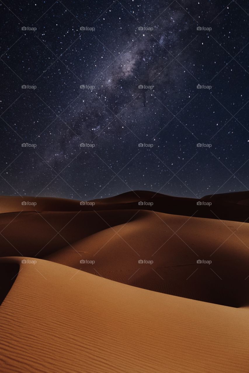 Night in sahara desert
