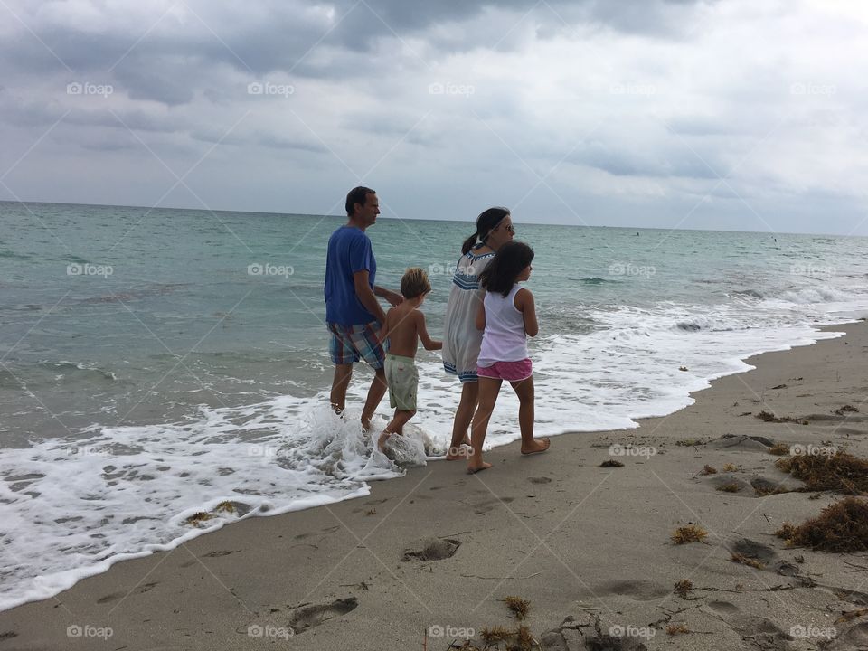 Family in beach 