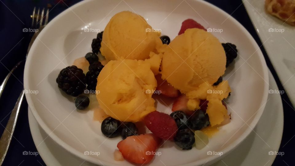 There is nothing quite as refreshing as mango berry sherbet.