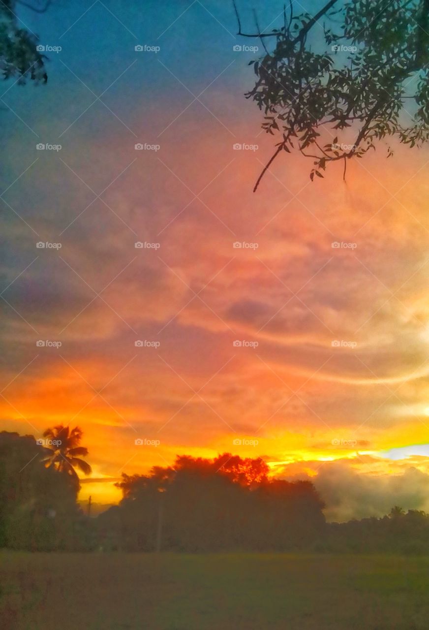 beutiful sunset image from our football ground