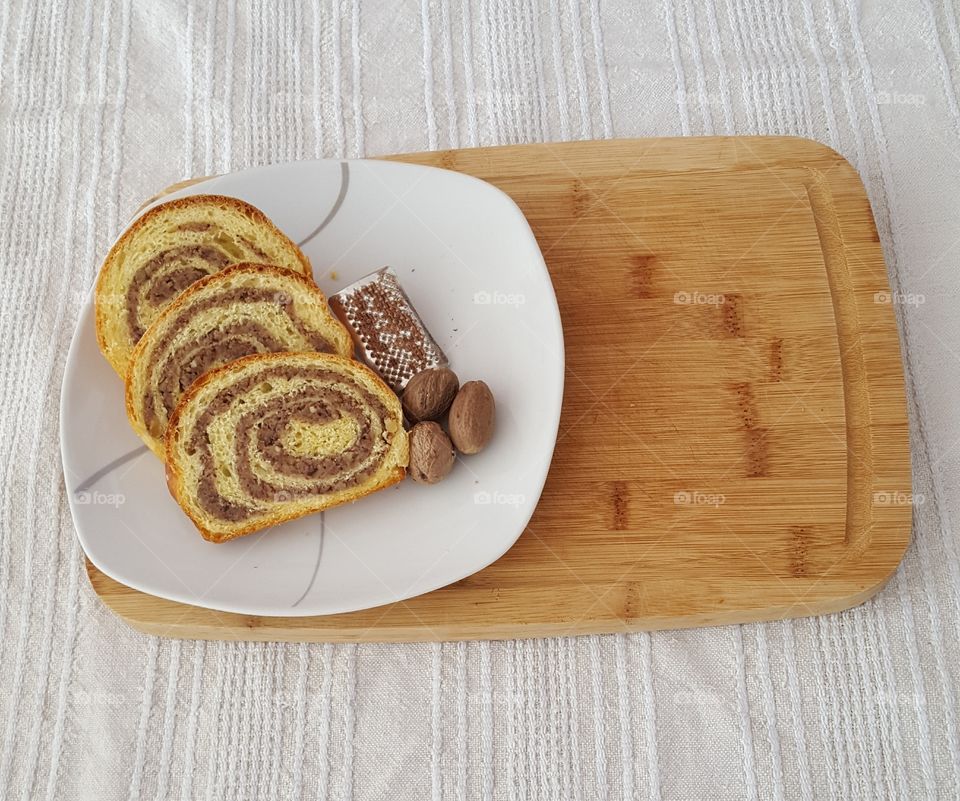 Homeade Croatian traditional cake hazelnut gibanica