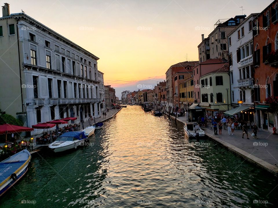 Venice, Italy with the canal and boats