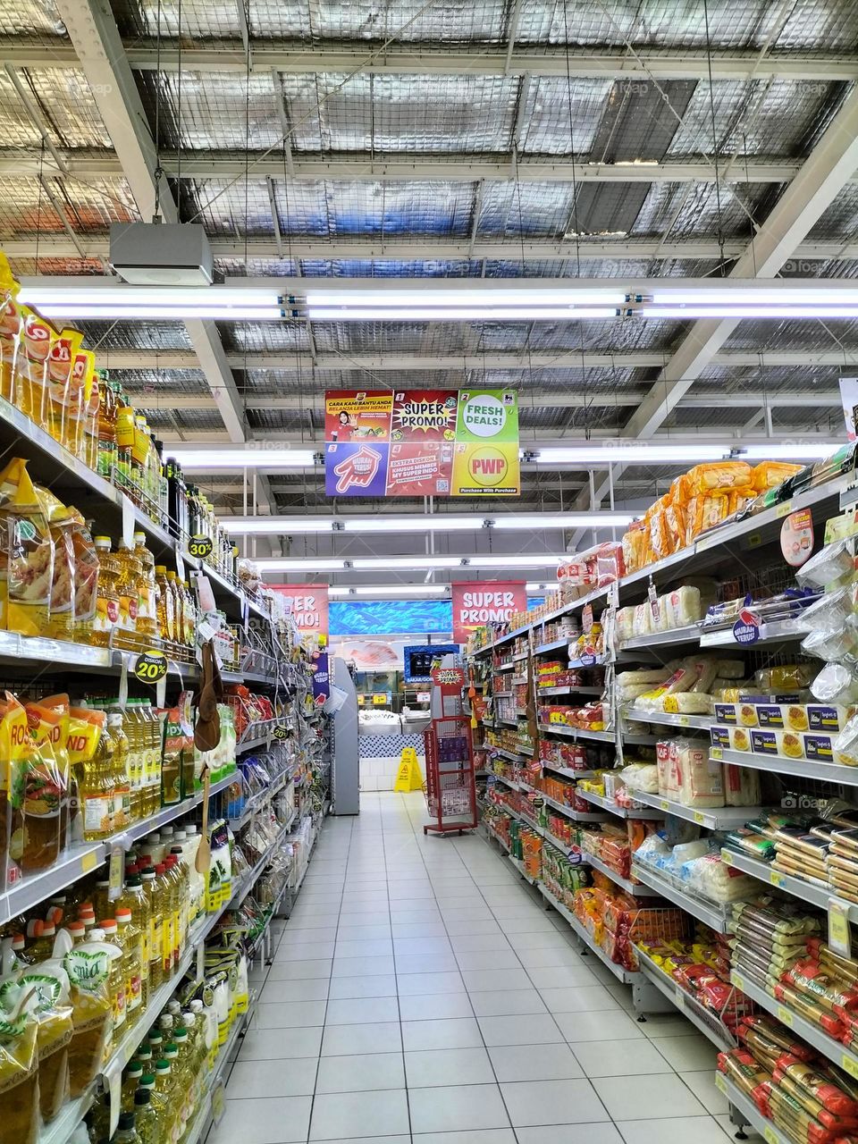 Take a photo at the supermarket for background