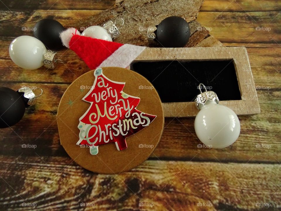 Blackboard label with christmas gift tag