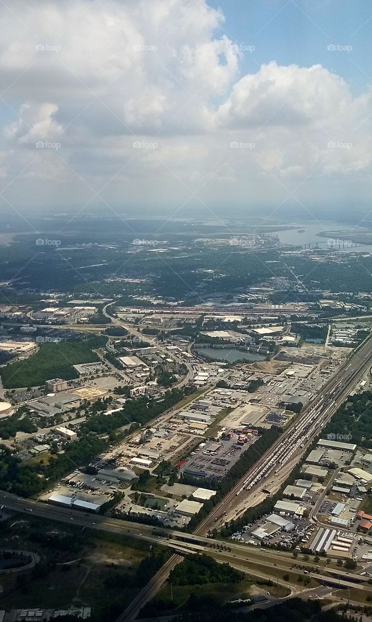 an aerial view of Charleston South Carolina
