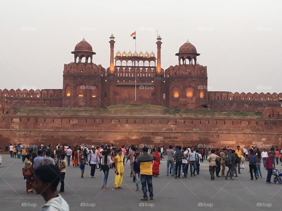 Red Fort (Lal Qila) Delhi, India- A historical land mark of ancient India, now which represents the various colours of Indian democracy. Indian celebrates Independence Day on every 15th August. PM of India addresses the nation from here on 15th Aug. 