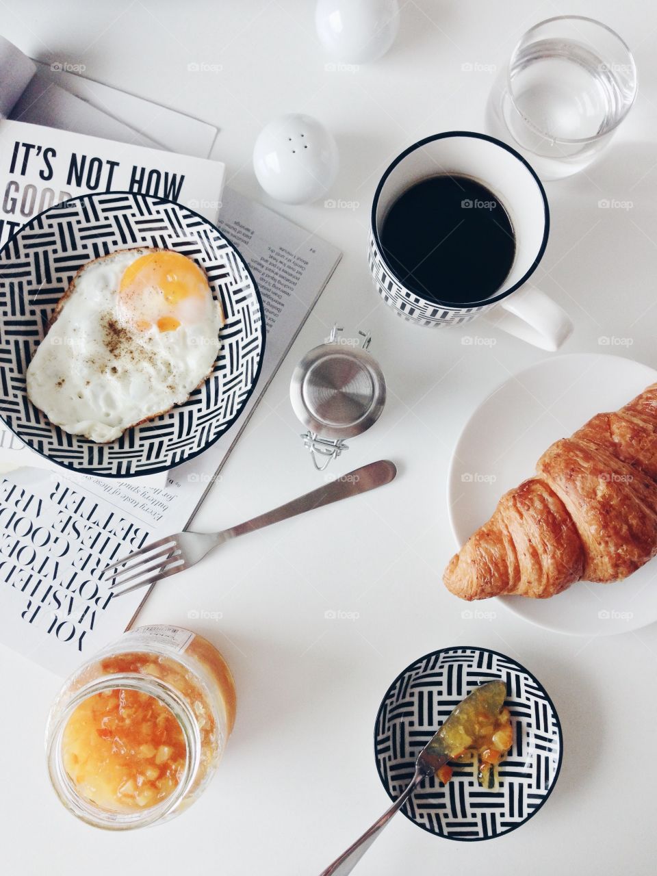 Croissant, Breakfast, Coffee, Cup, Food