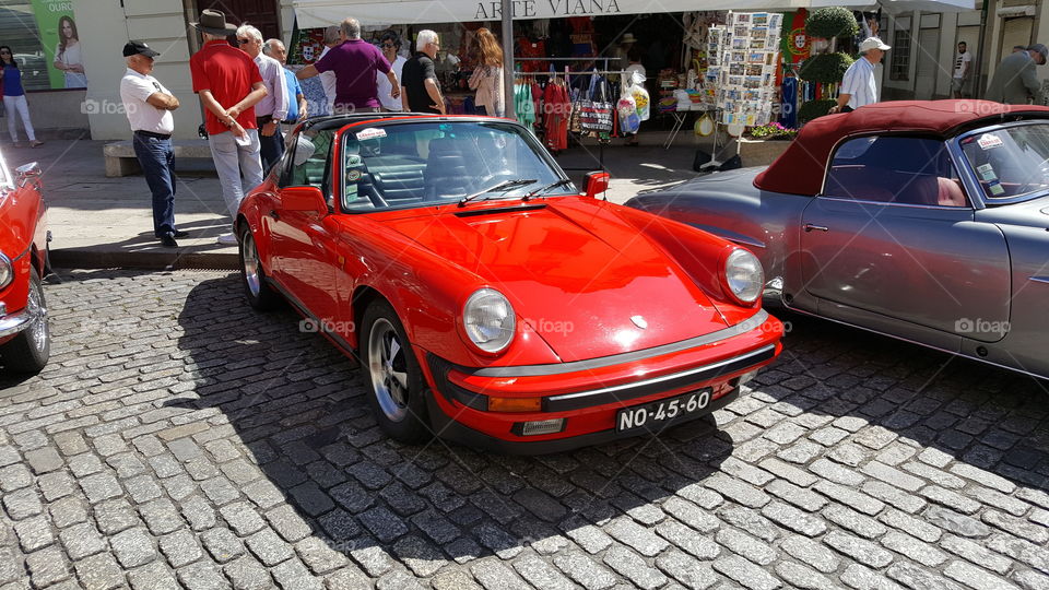 Classic Red  Convertible Porsche