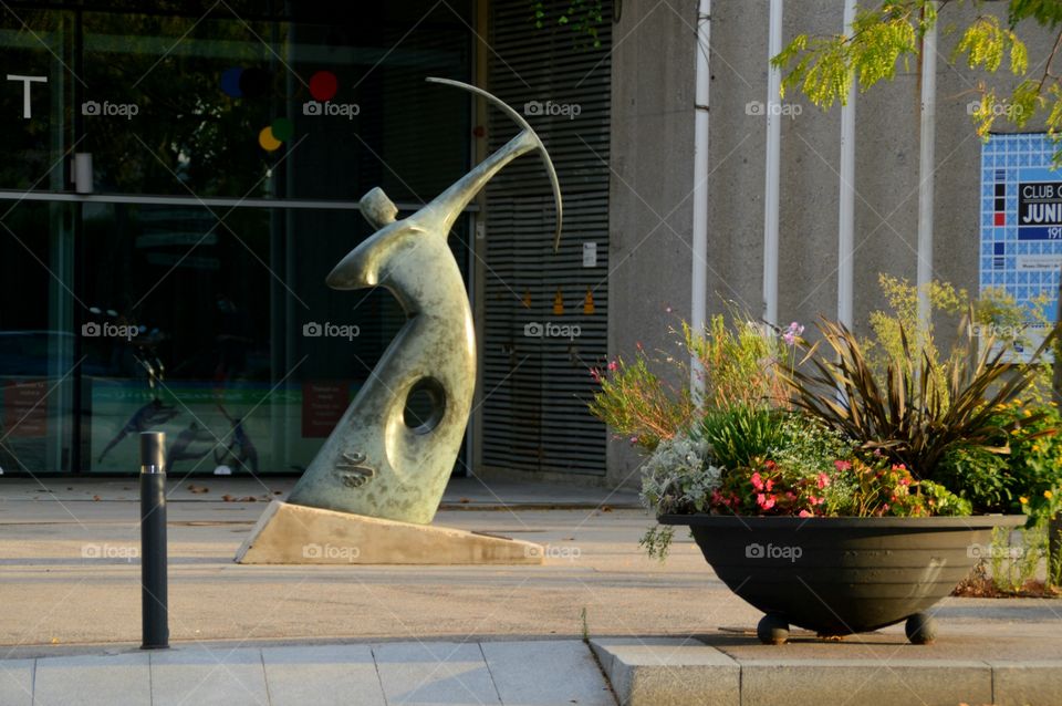 sculpture: bow and arrow