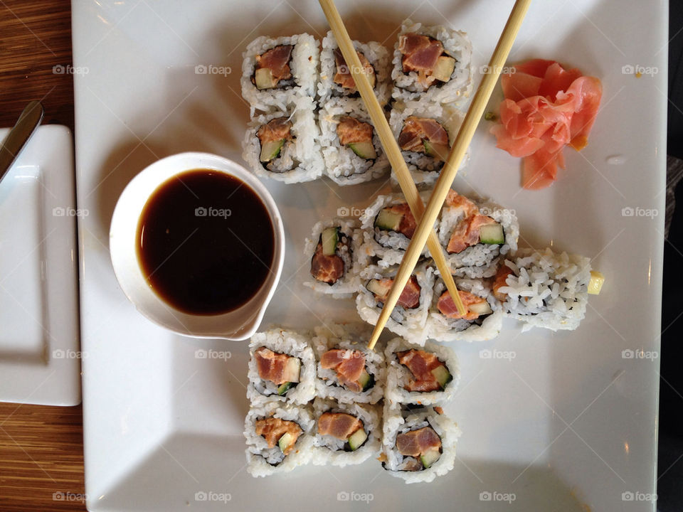 sushi sauce ginger chopsticks by detrichpix