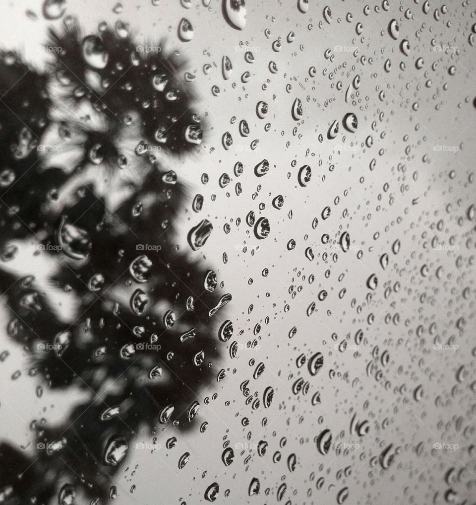 Rain Drop. waiting in the car