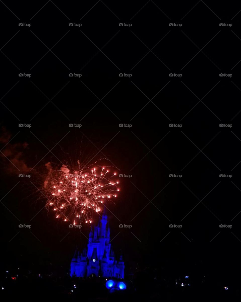 Fireworks at the Magic Kingdom in Orlando Florida