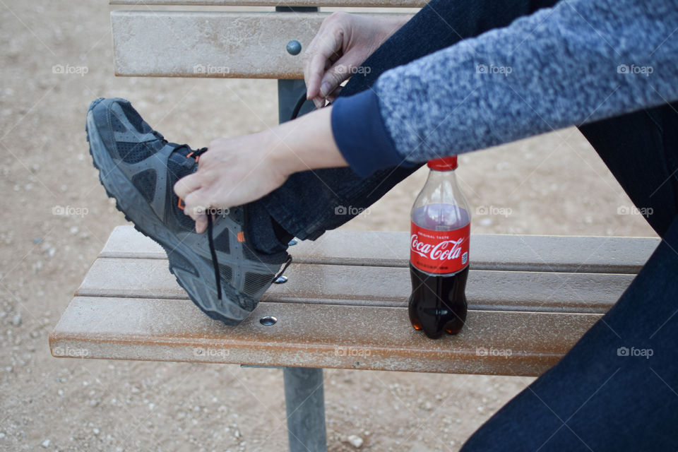 Hiking with coke 