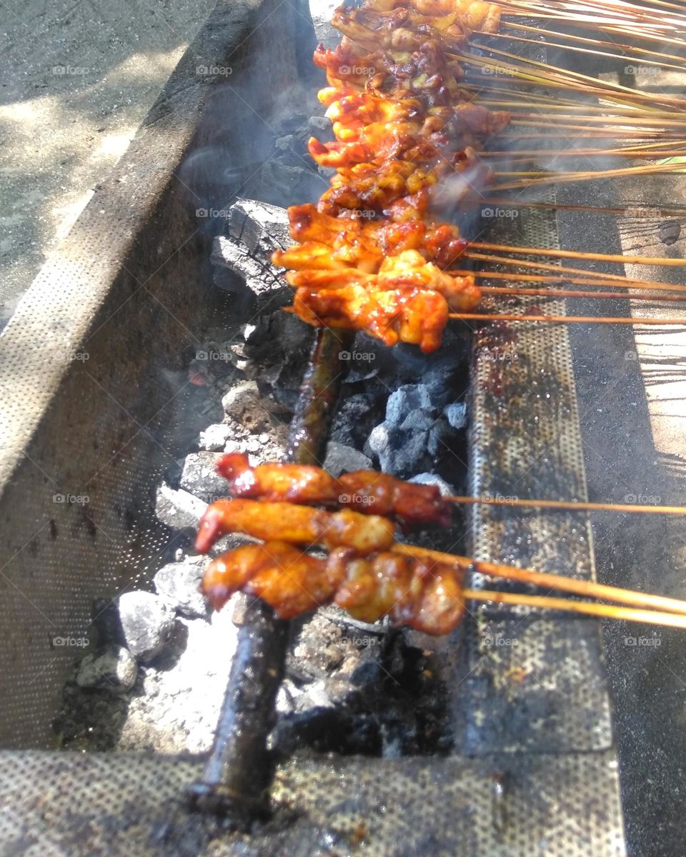 Grilled satay during ied al-fitr