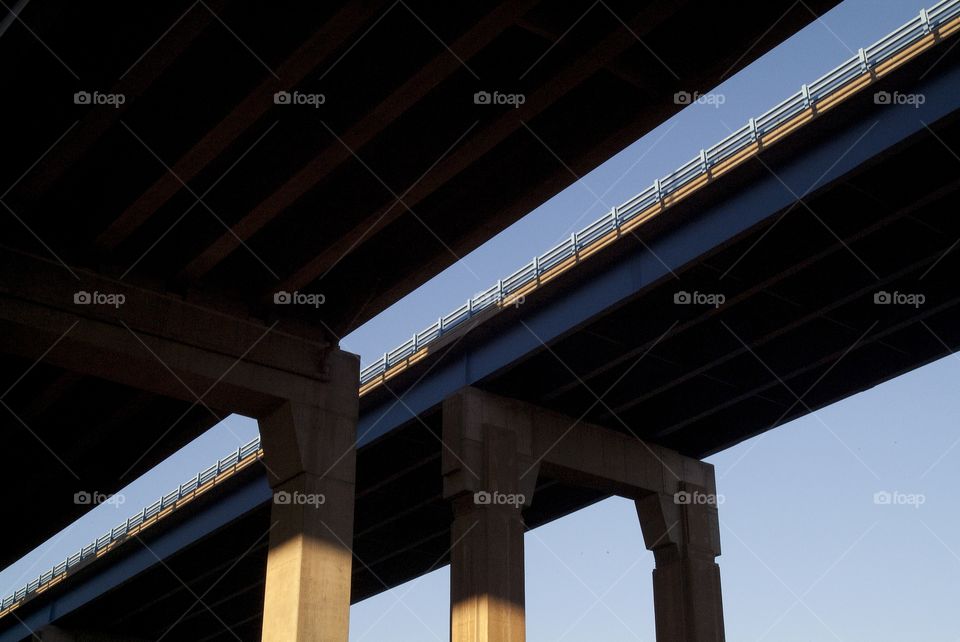 A view from below at the highways above.