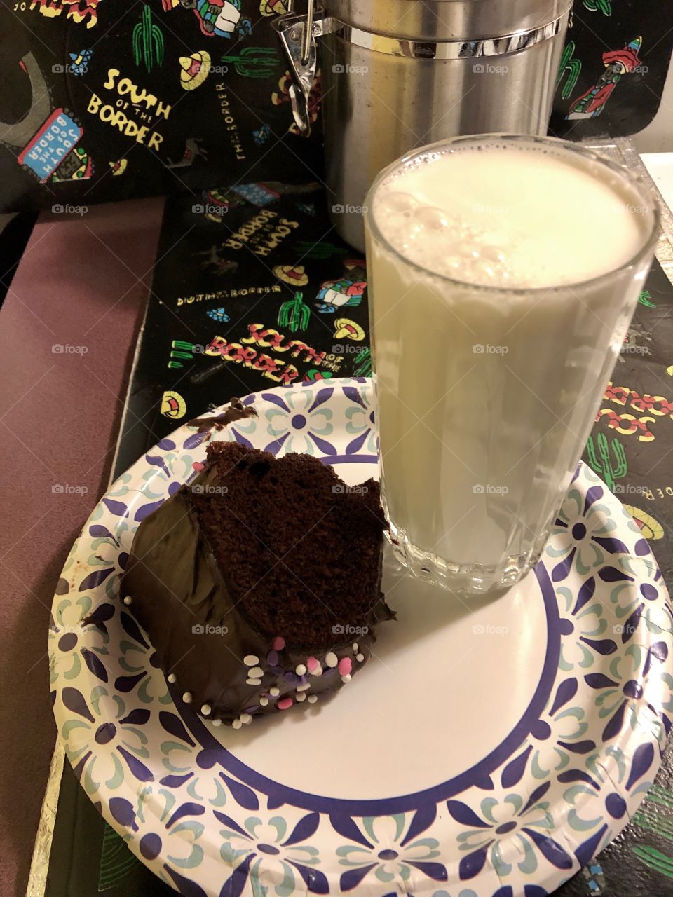 A slice of chocolate cake and a glass of milk does your body good... Mina 1017 