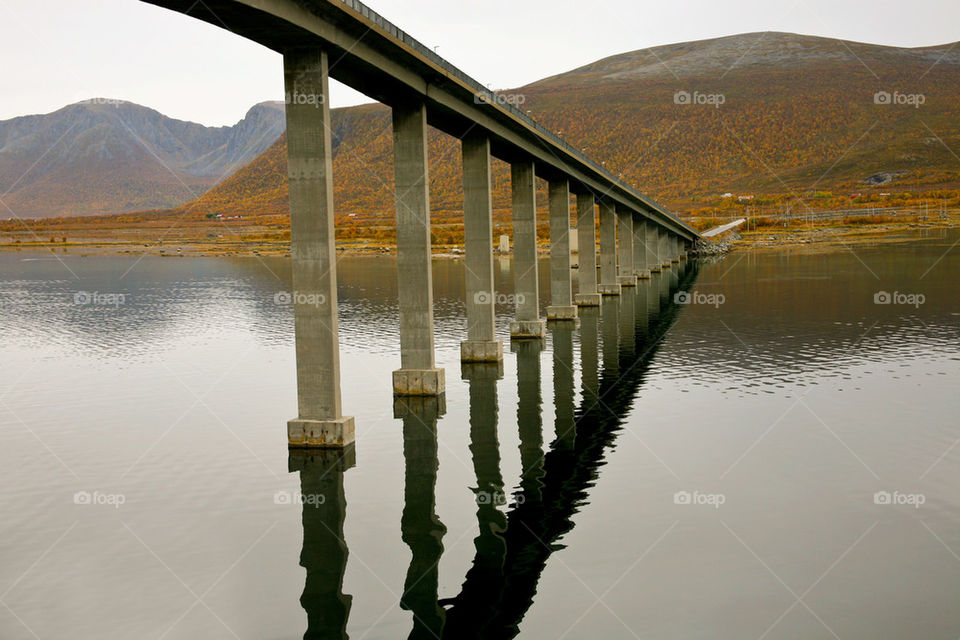 Bridge crossing water.