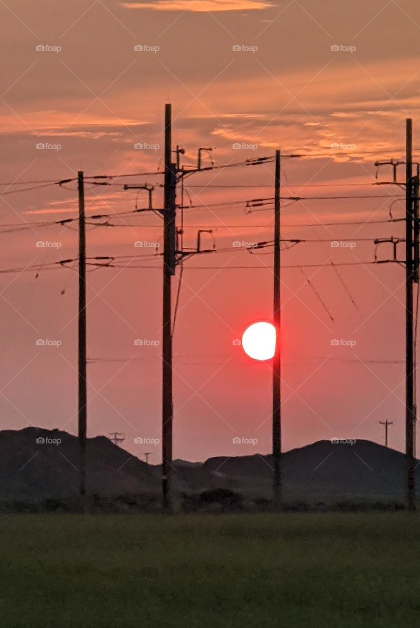 sunset over the hills