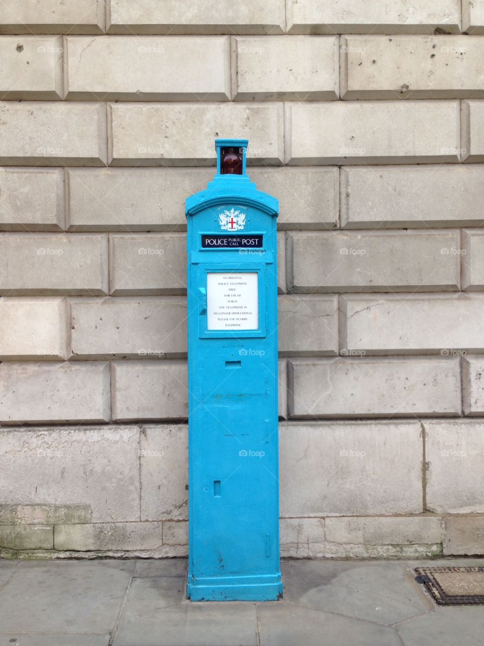 Very old British police phone in London no longer in use 