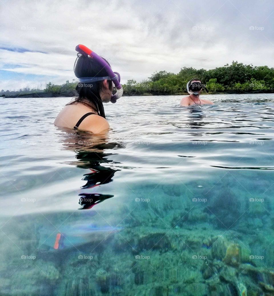 Snorkeling for the first time ever in Hawaii. A beautiful place that is no longer due to the lava, Kapoho, Hawaii.