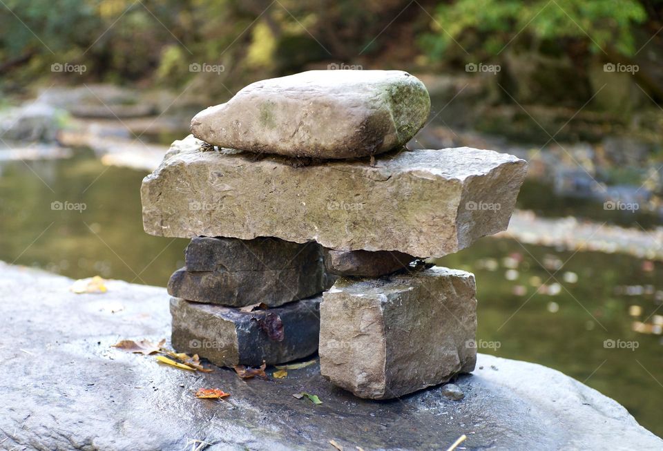 An Inukshuk by the river