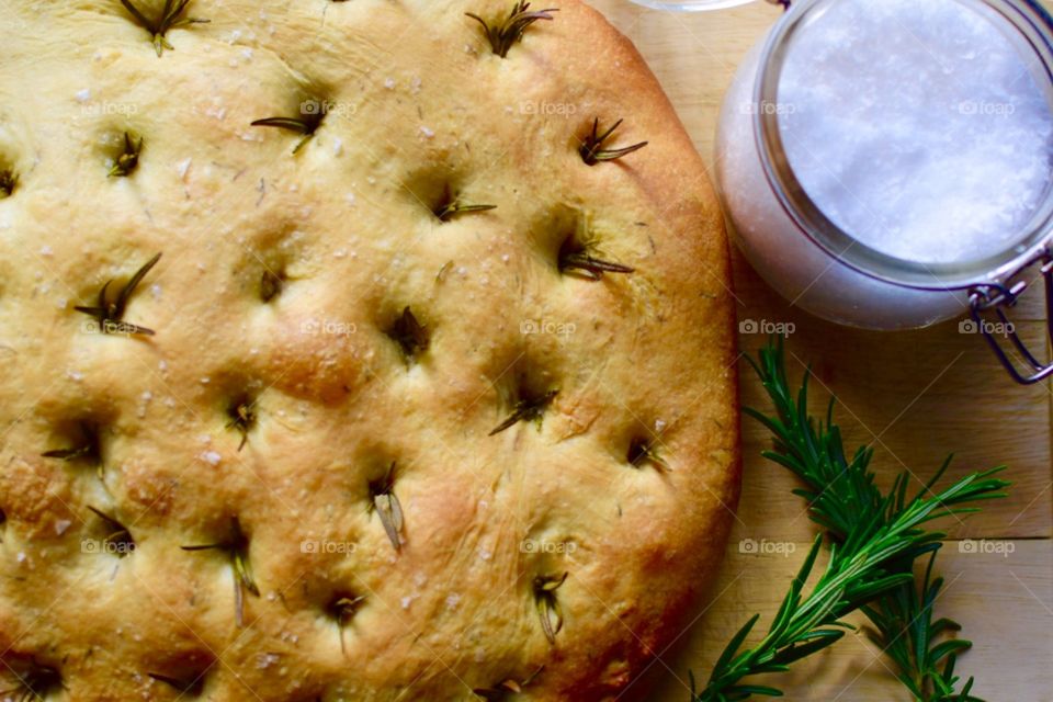 Fresh focaccia bread