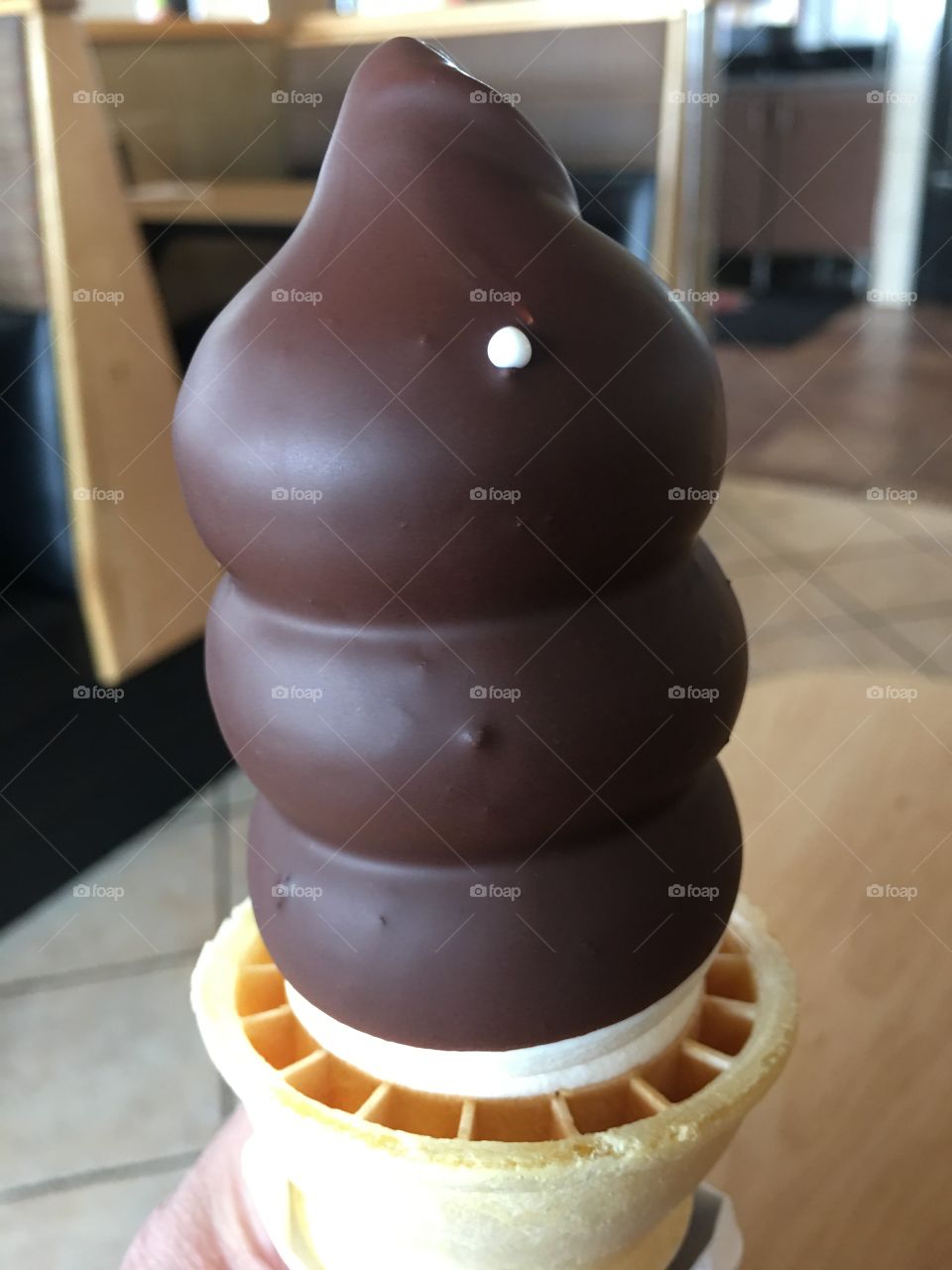 Chocolate dipped ice cream cone