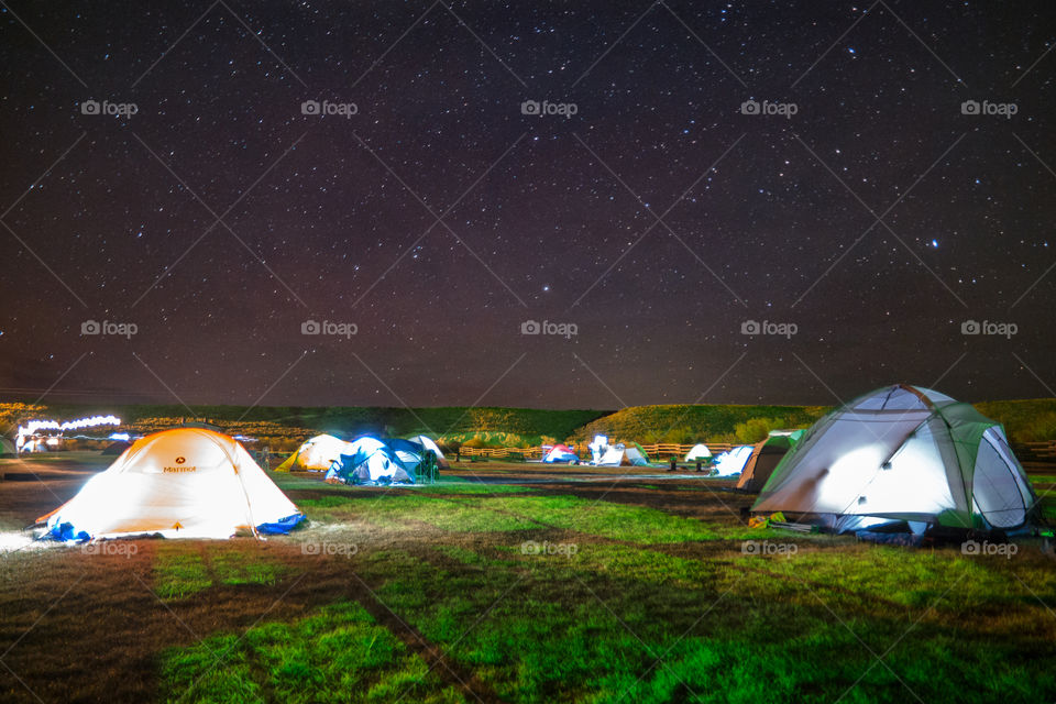 Tent, Landscape, Astronomy, Camper, Moon
