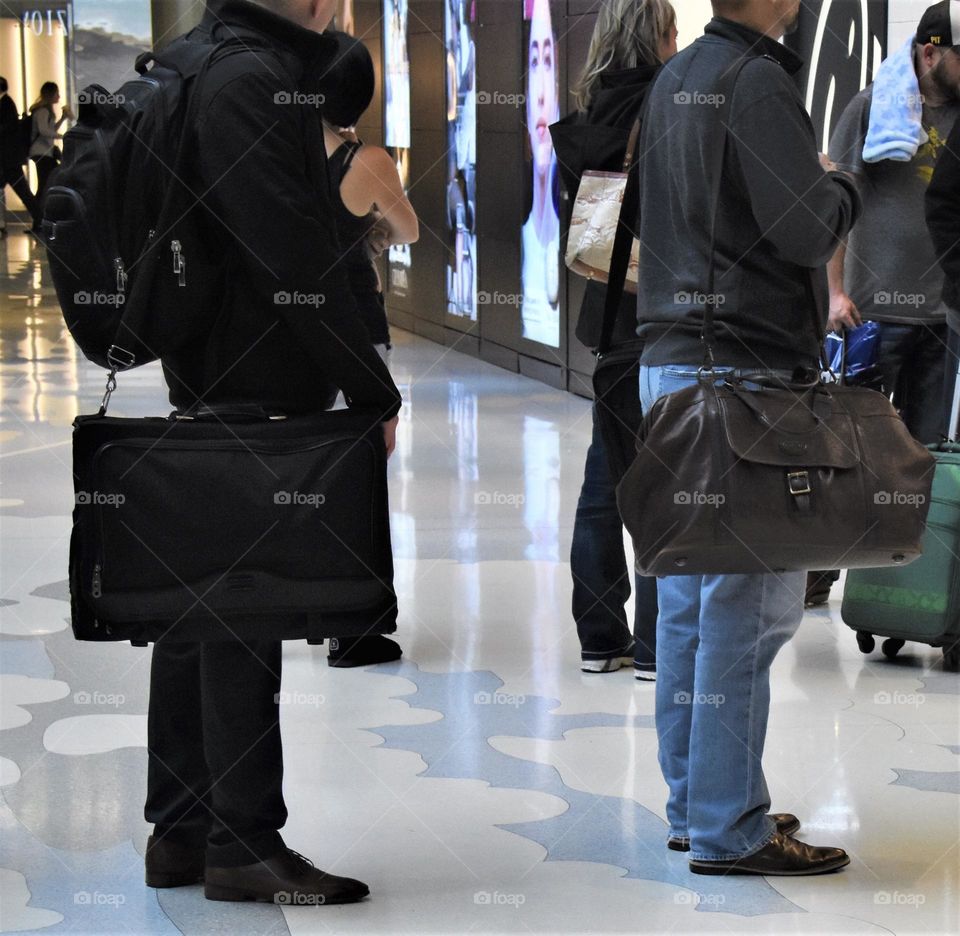 People in line at the airport 