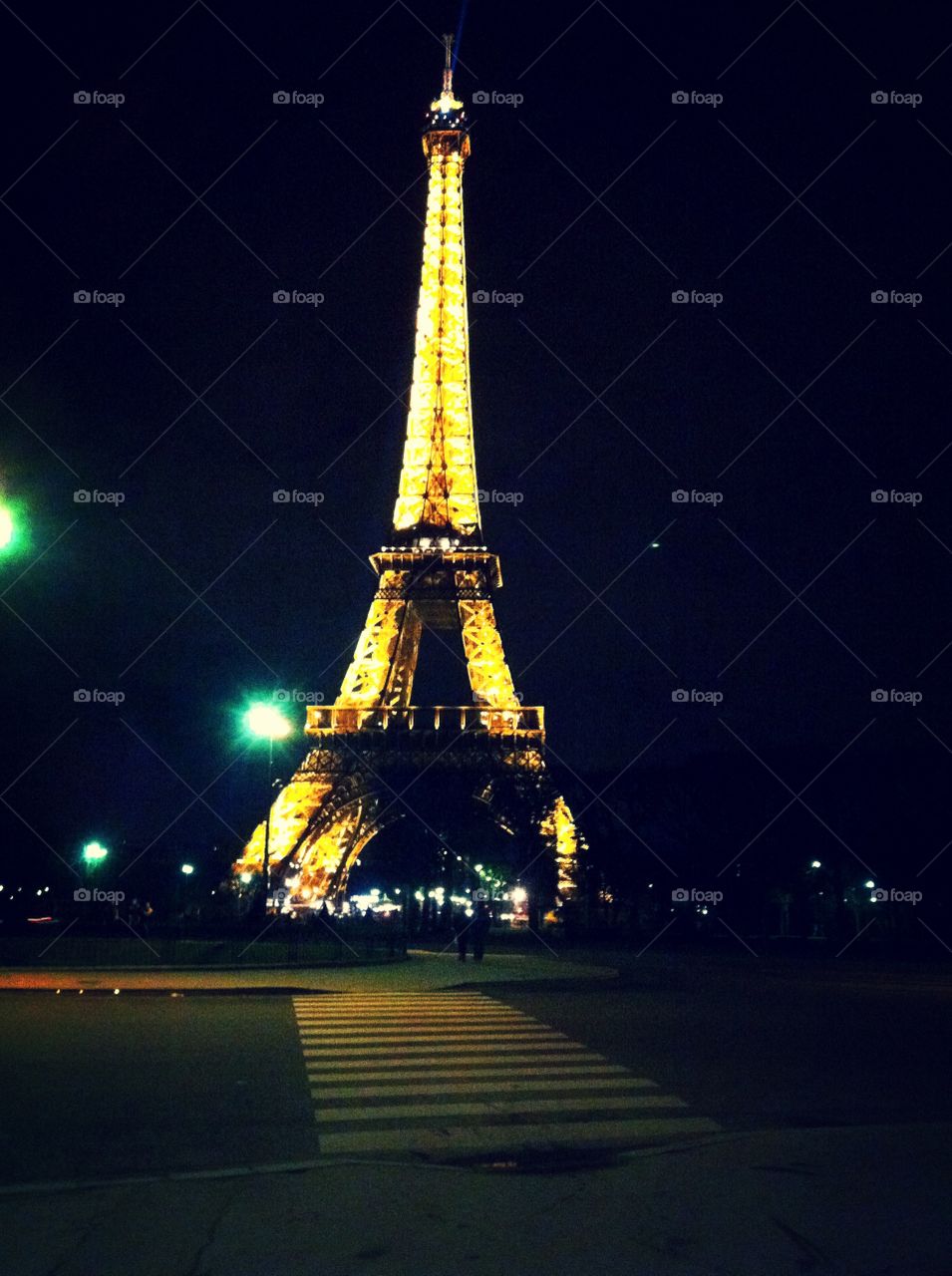 Eiffel Tower at night . Paris 