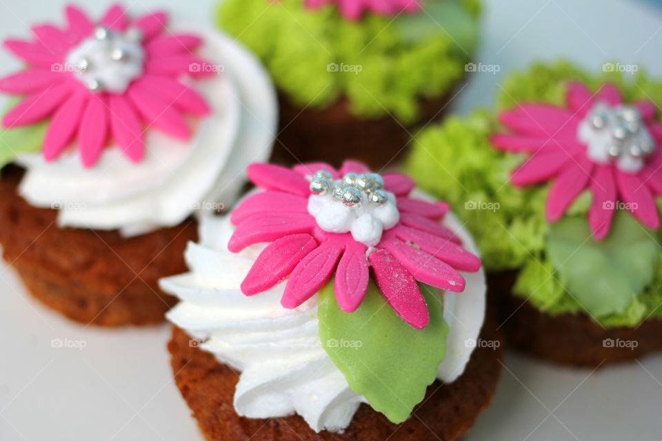 Close-up of a decorative cupcake