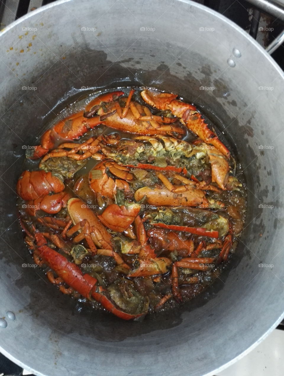 cooking lobsters