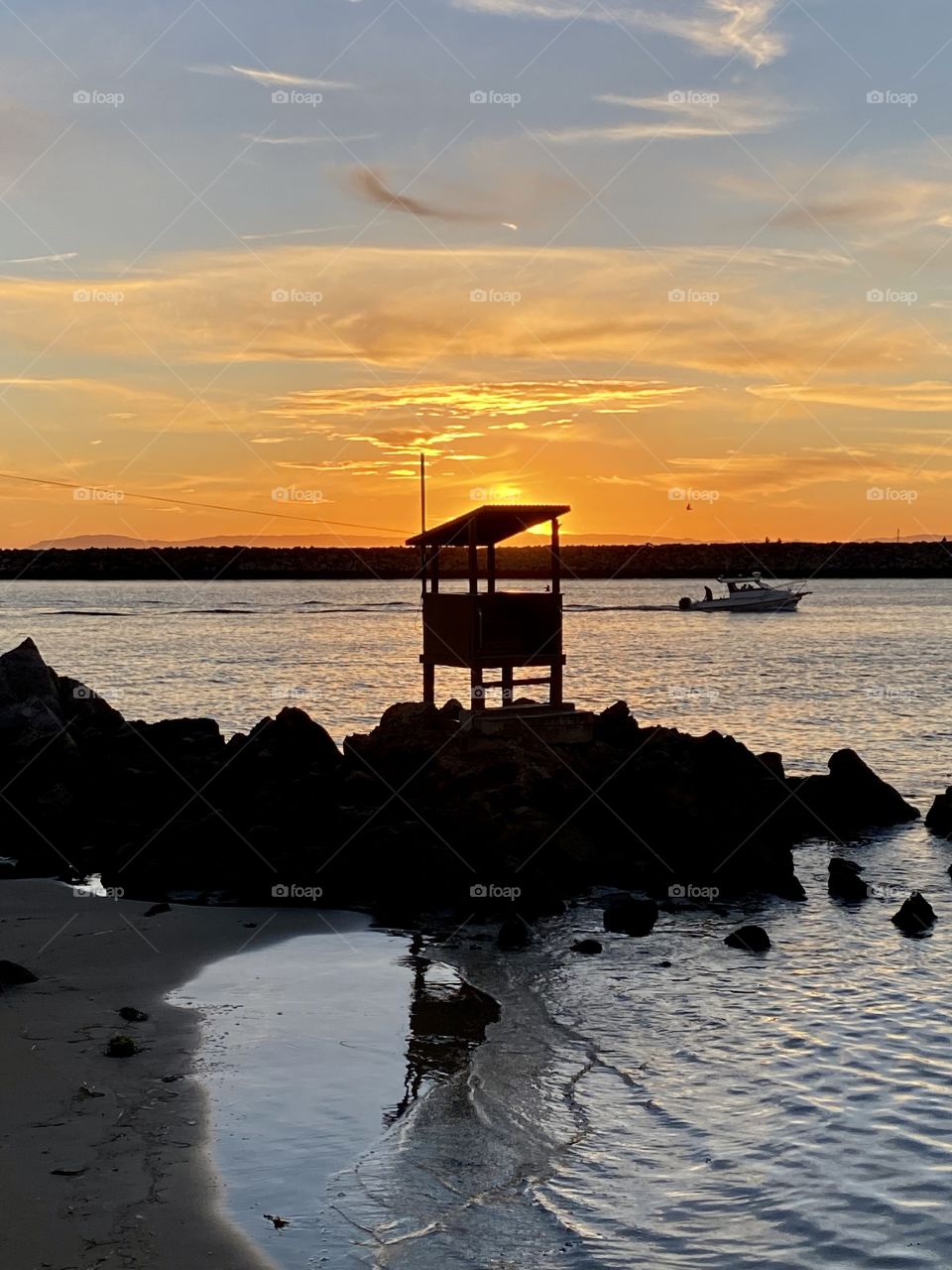 Beautiful sunset on Pirates Cove Beach 