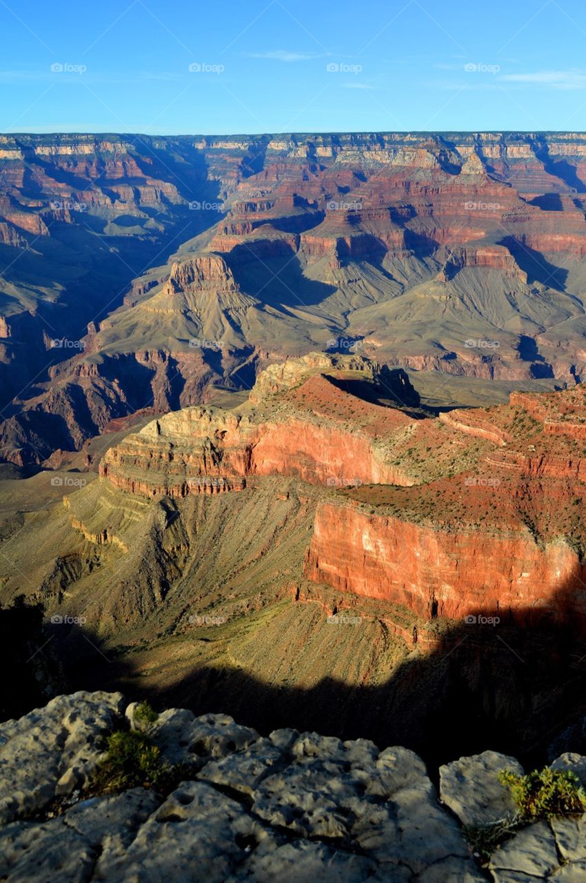 Kaibab Trail overlooking Grand Canyon from the South Rim. 