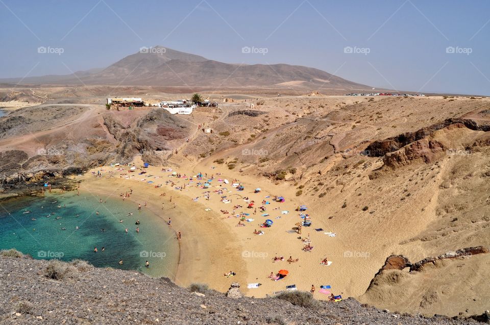 beautiful papagayo beach on lanzarote canary island in Spain