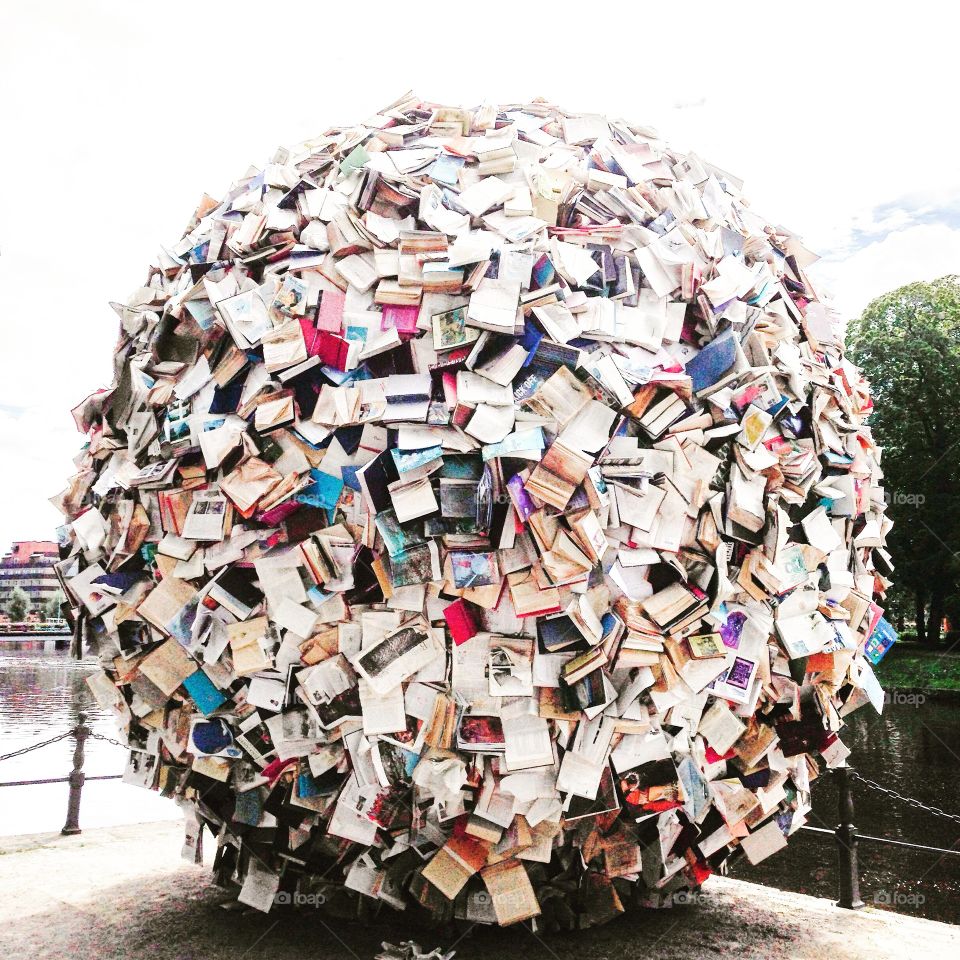 book ball sculpture