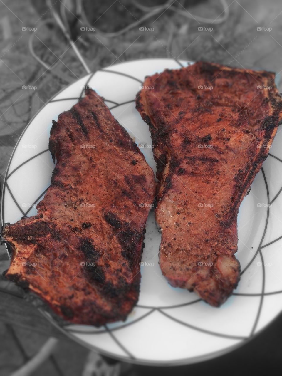 New York strip steak. Dry rubbed and charcoal grilled with cherry wood for a touch of smoke