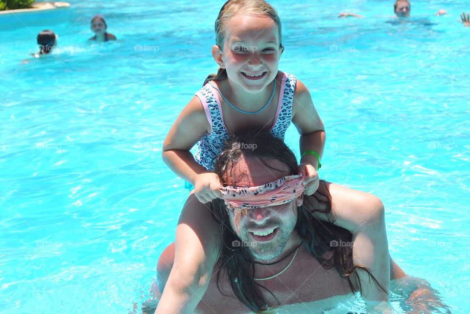 Pool fun with dad