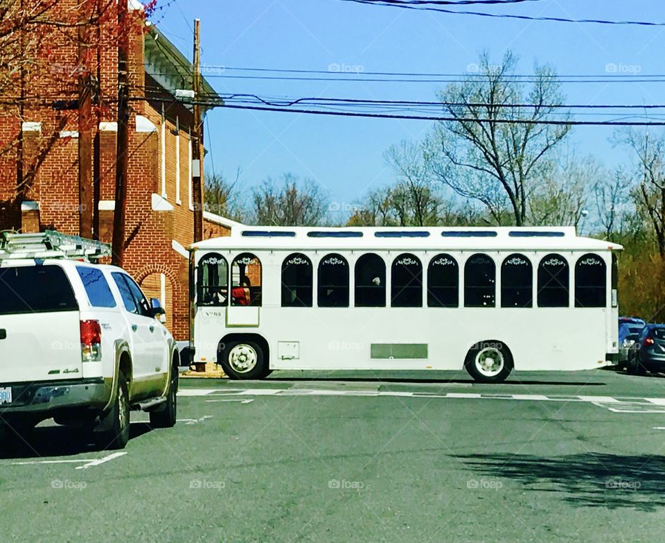 White Trolly Bus
