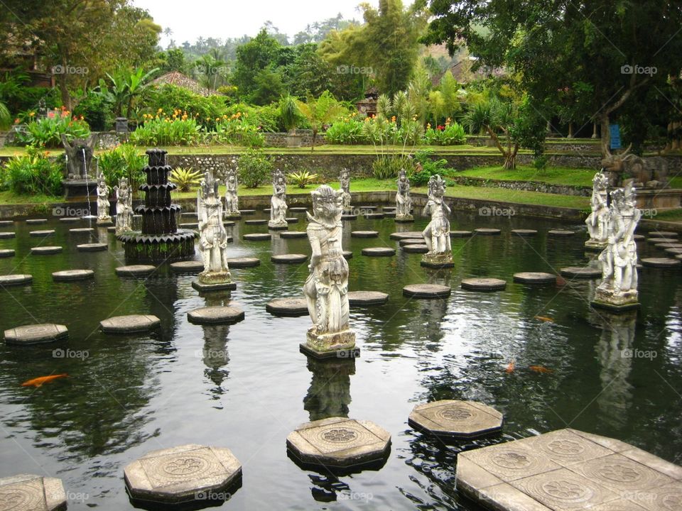 Balinese Pool with Statues