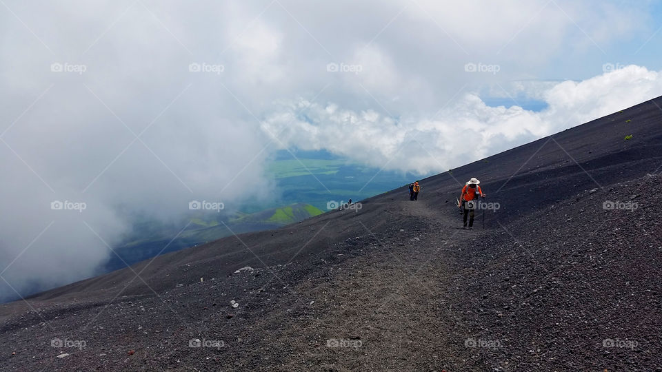 Go man go ! half way to the top of MT Fujisan Gotemba line which is hardest and the most difficult mentioned, but we got it!