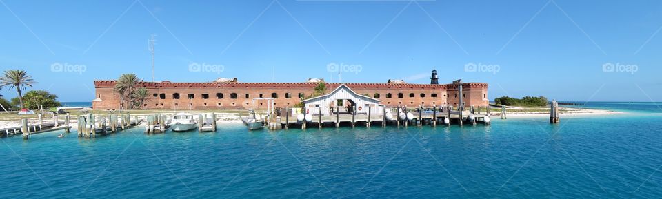 Fort Jefferson. Entering Fort Jefferson in the dry tourtgas 