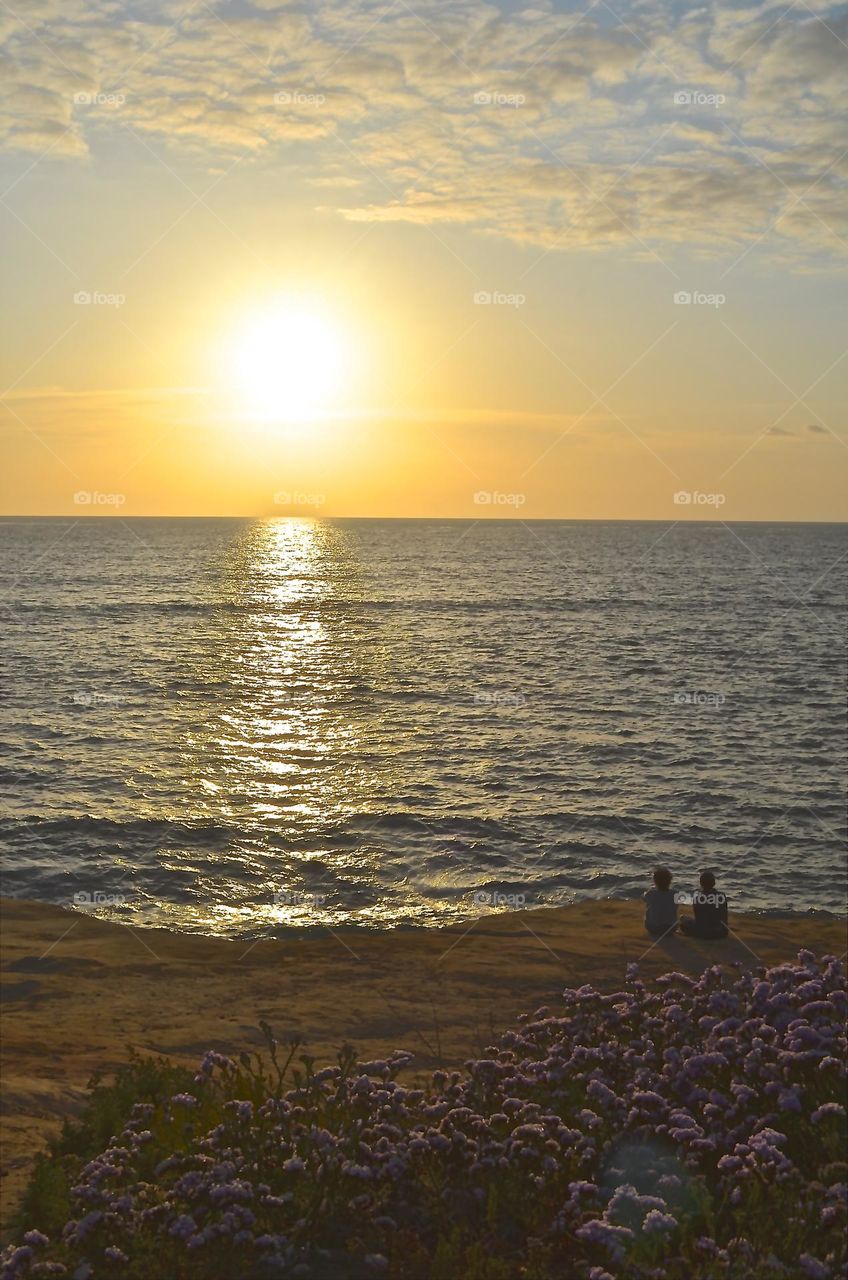 Majestical sky and nature views of Californian evenings near Sunset cliffs in Ocean Beach, San Diego. 