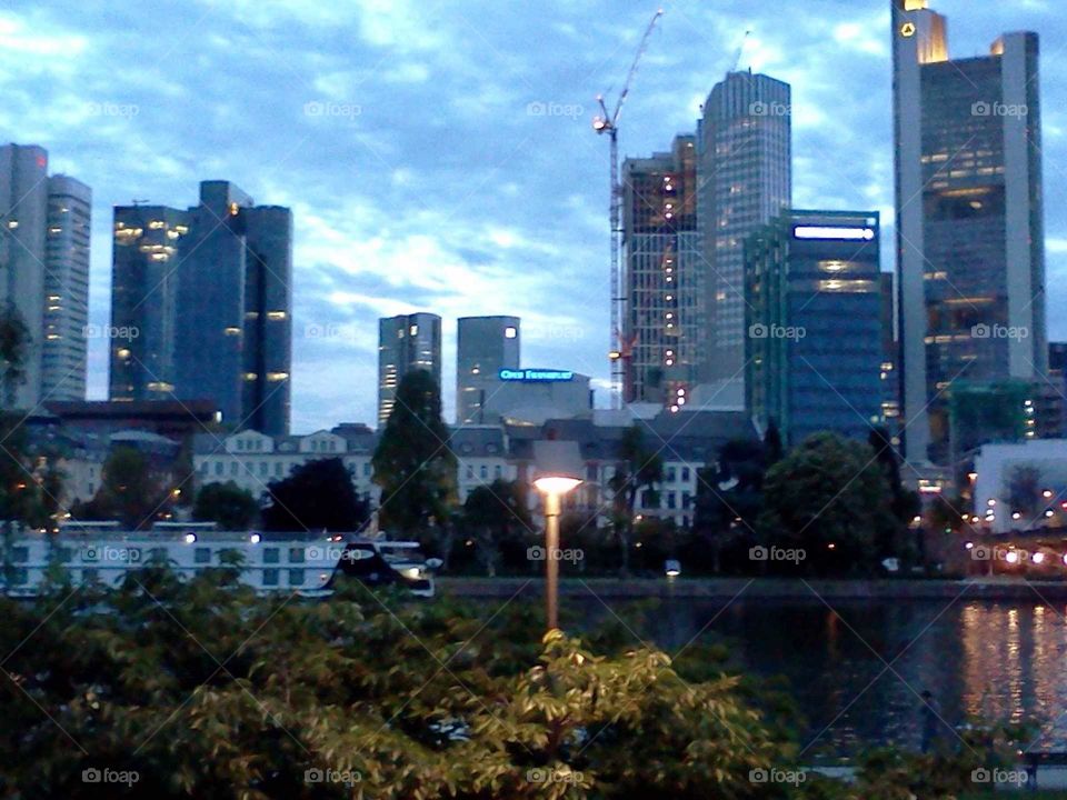 Frankfurt in the evening