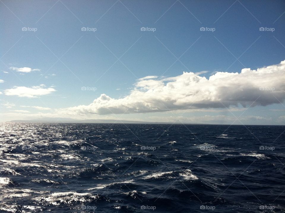 Ocean View with Hawaii in the Distance. 