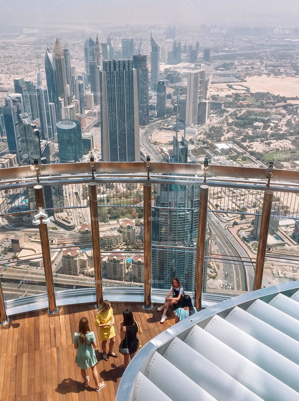 View of the city from the top of the Burj Khalifa in Dubai