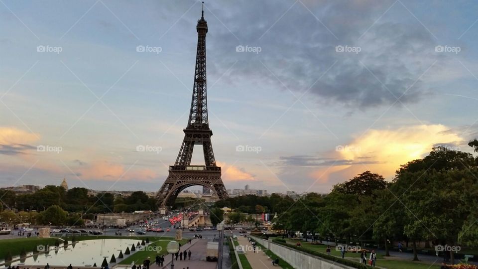 Paris evening view