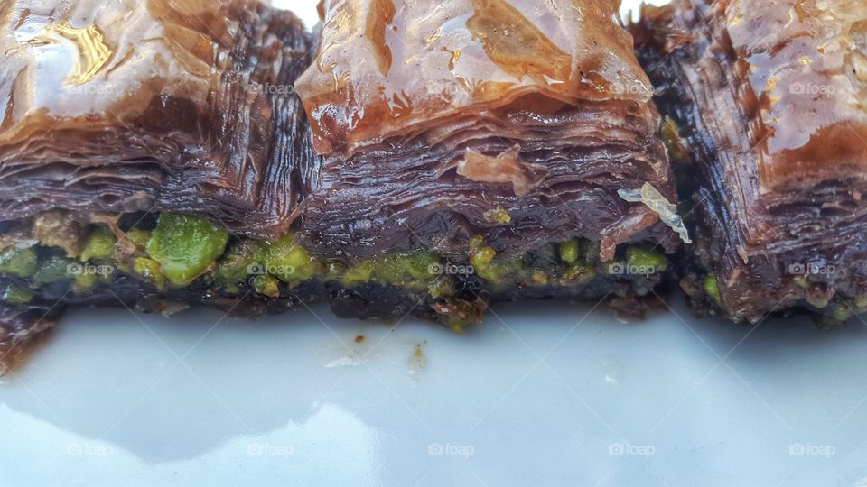 baklava. sweet dessert originary
 of turkey