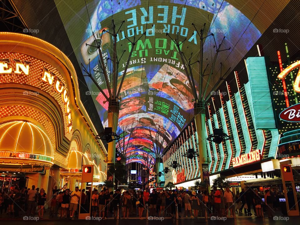 Foap Com Downtown Fremont Street Las Vegas Light Show Stock