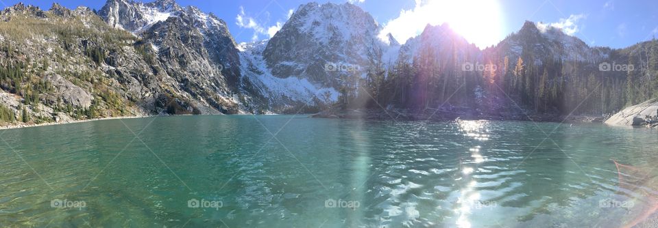 Sunny Alpine lake